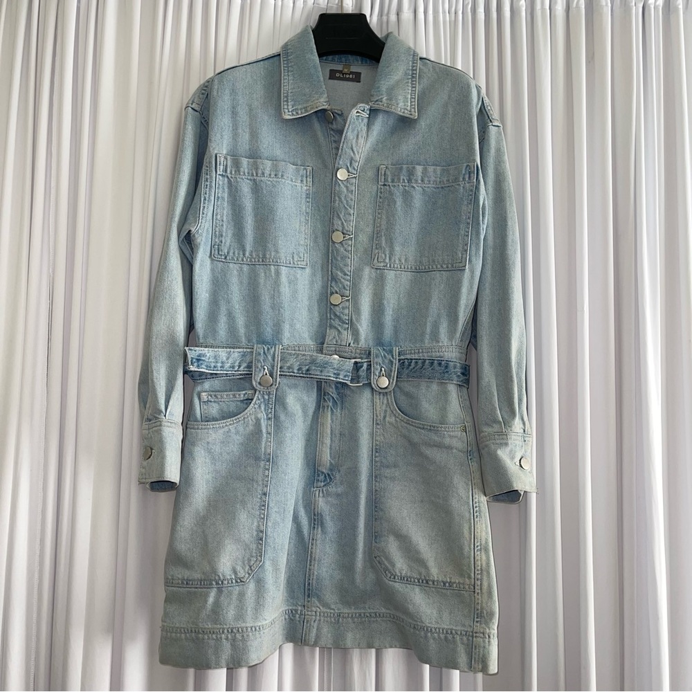 DL1961 Coletta Belted Denim Mini Shirt Dress - Picture 8 of 11